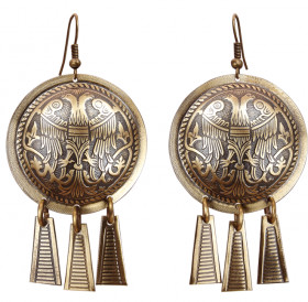 Noisy earrings "Two-headed birds"