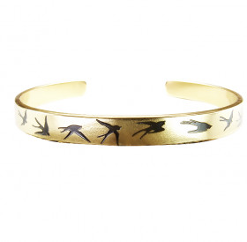 Bracelet-motivator hard 7 mm "Swallows" No. 2. Thickness 2 mm