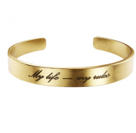 Bracelet-motivator hard 9 mm "My life - my rules". Thickness 2mm