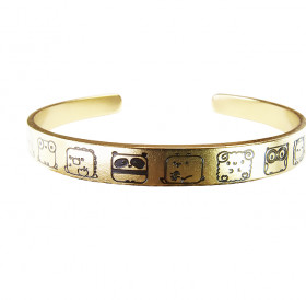 Bracelet-motivator hard 7 mm "Animals" No. 1. Thickness 2 mm