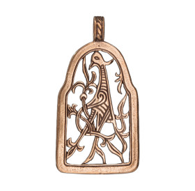 Slotted pendant "Bird with intertwined tail"