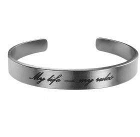 Bracelet-motivator hard 9 mm "My life - my rules". Thickness 2mm