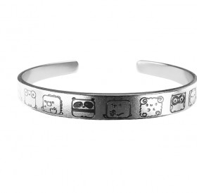 Bracelet-motivator hard 7 mm "Animals" No. 1. Thickness 2 mm