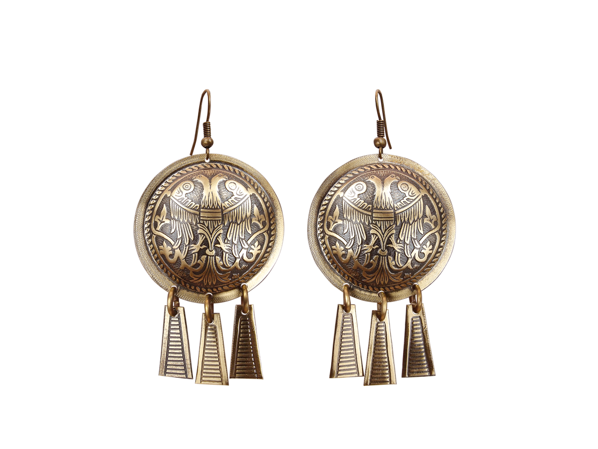 Noisy earrings "Two-headed birds"