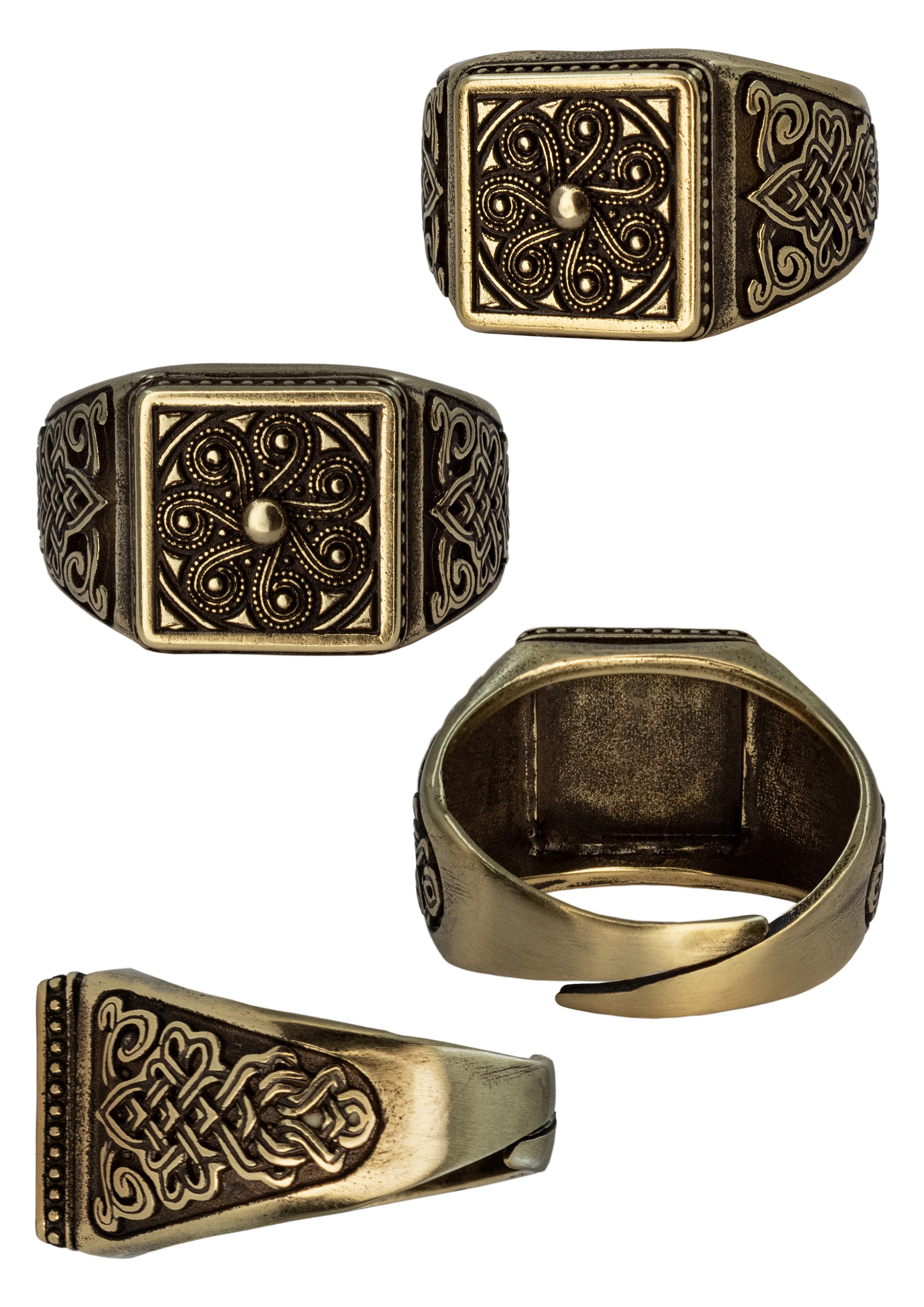 Кольцо узорчатое "Сегнерово колесо" квадратное