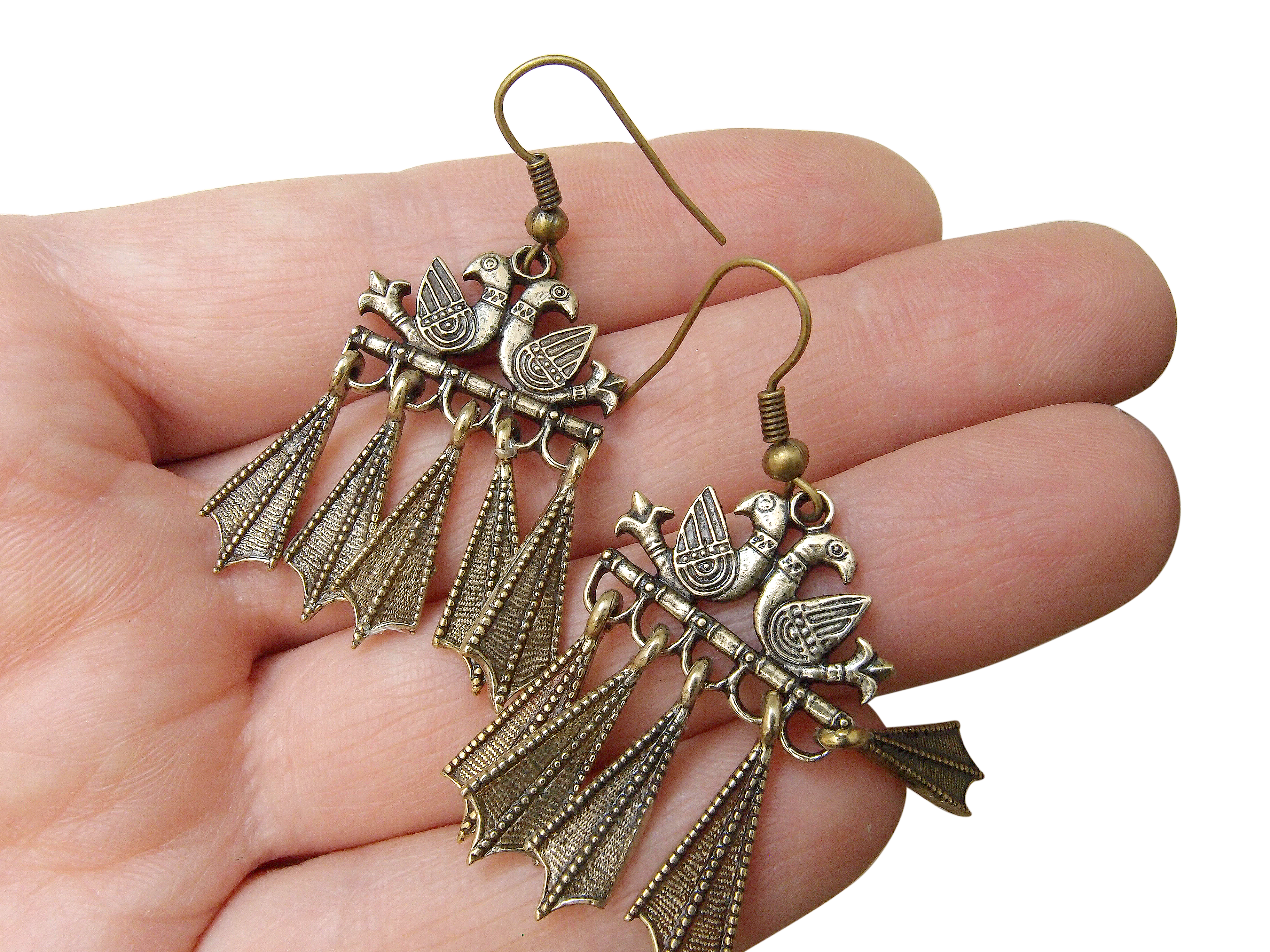 Earrings "Pair of pigeons"