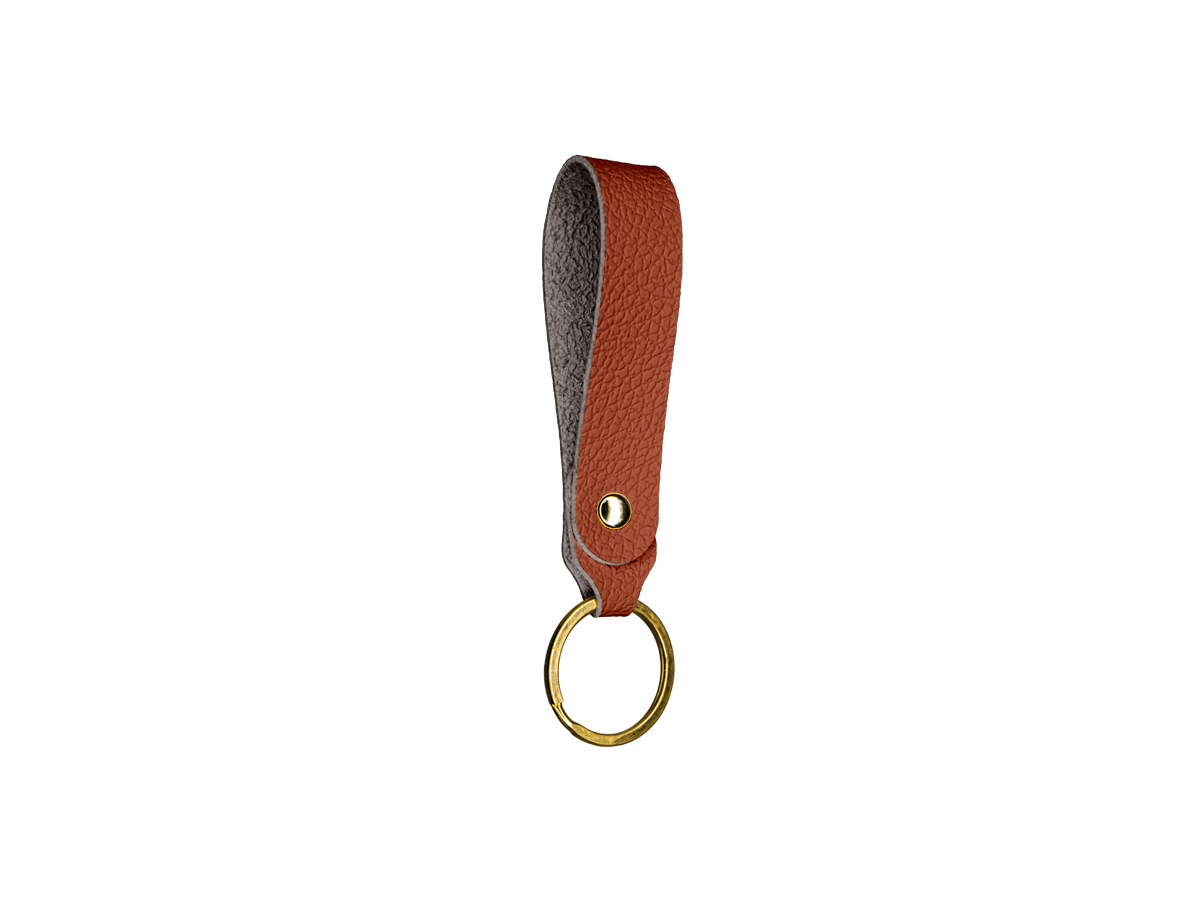 Wide leather key chain