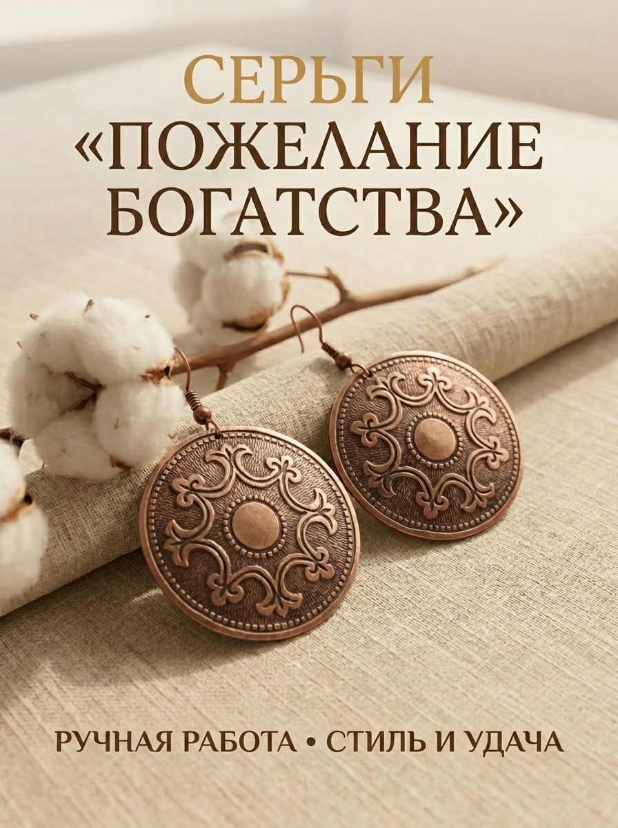 Серьги «Пожелание богатства»
