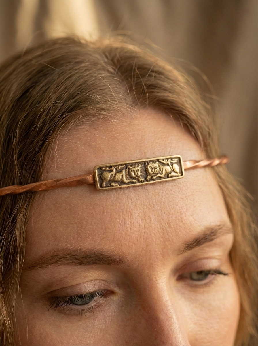 Twisted headdress "Pair of lions"