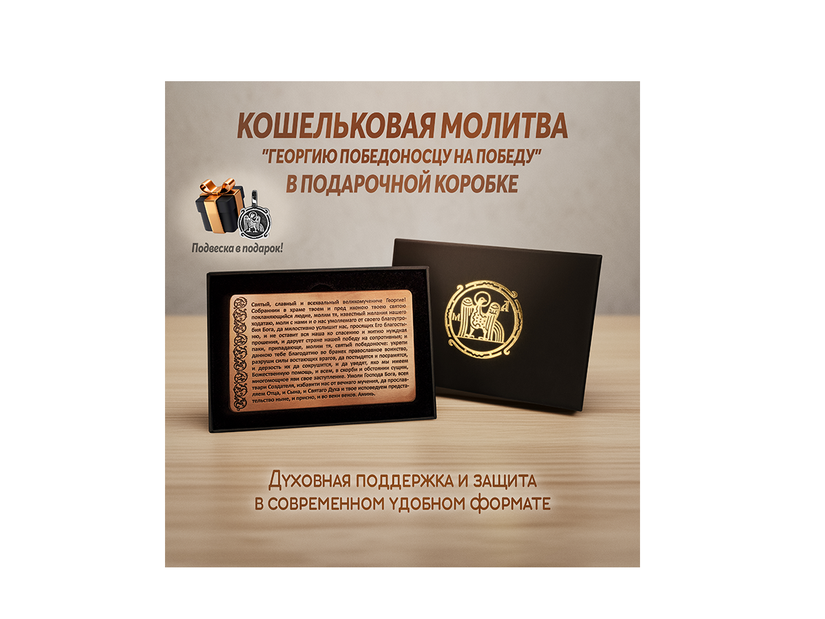 Кошельковая молитва "Георгию Победоносцу на победу" в подарочной коробке
