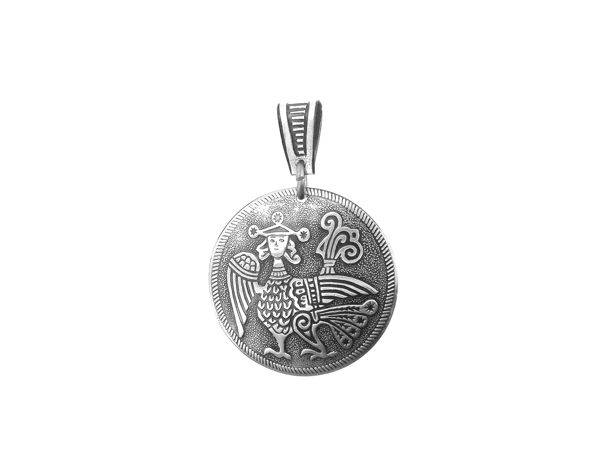 Embossed pendant "Alkonost"