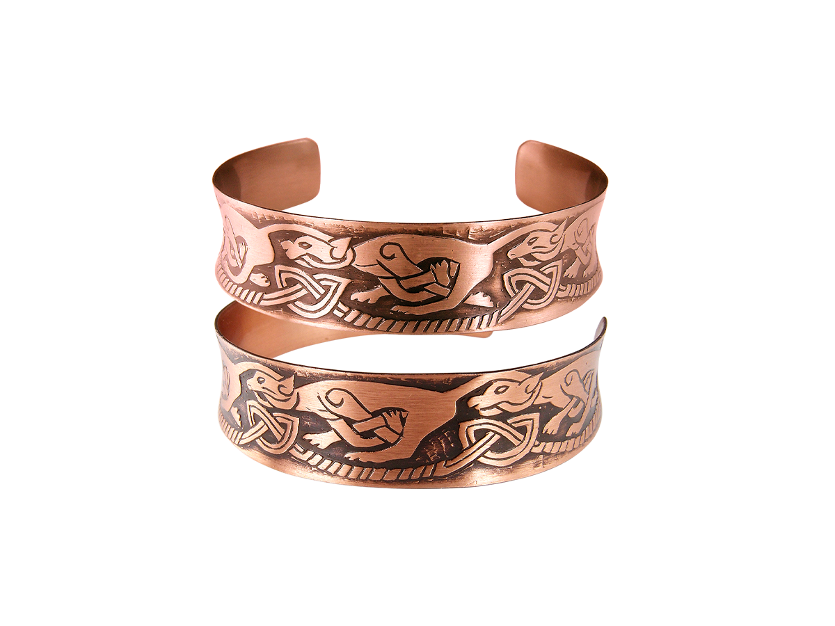 Concave bracelet "Celtic dogs"