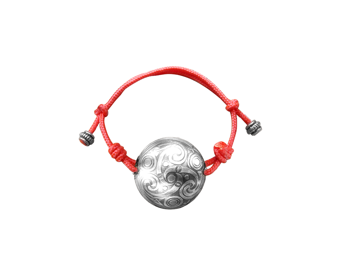 Spherical bracelet-cord "Three-legged Kolovrat"