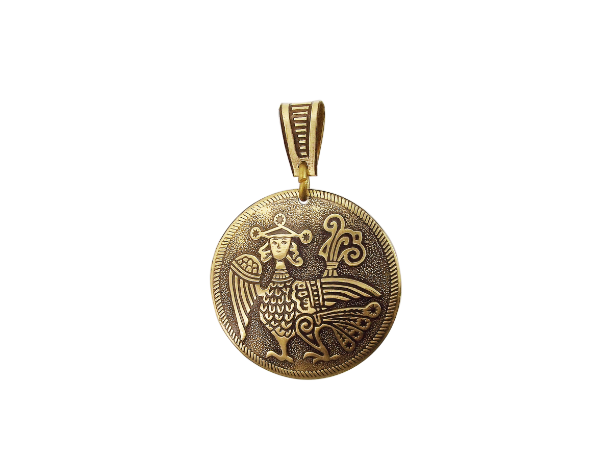 Embossed pendant "Alkonost"