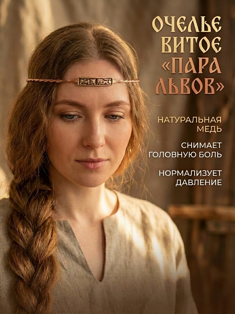 Twisted headdress "Pair of lions"