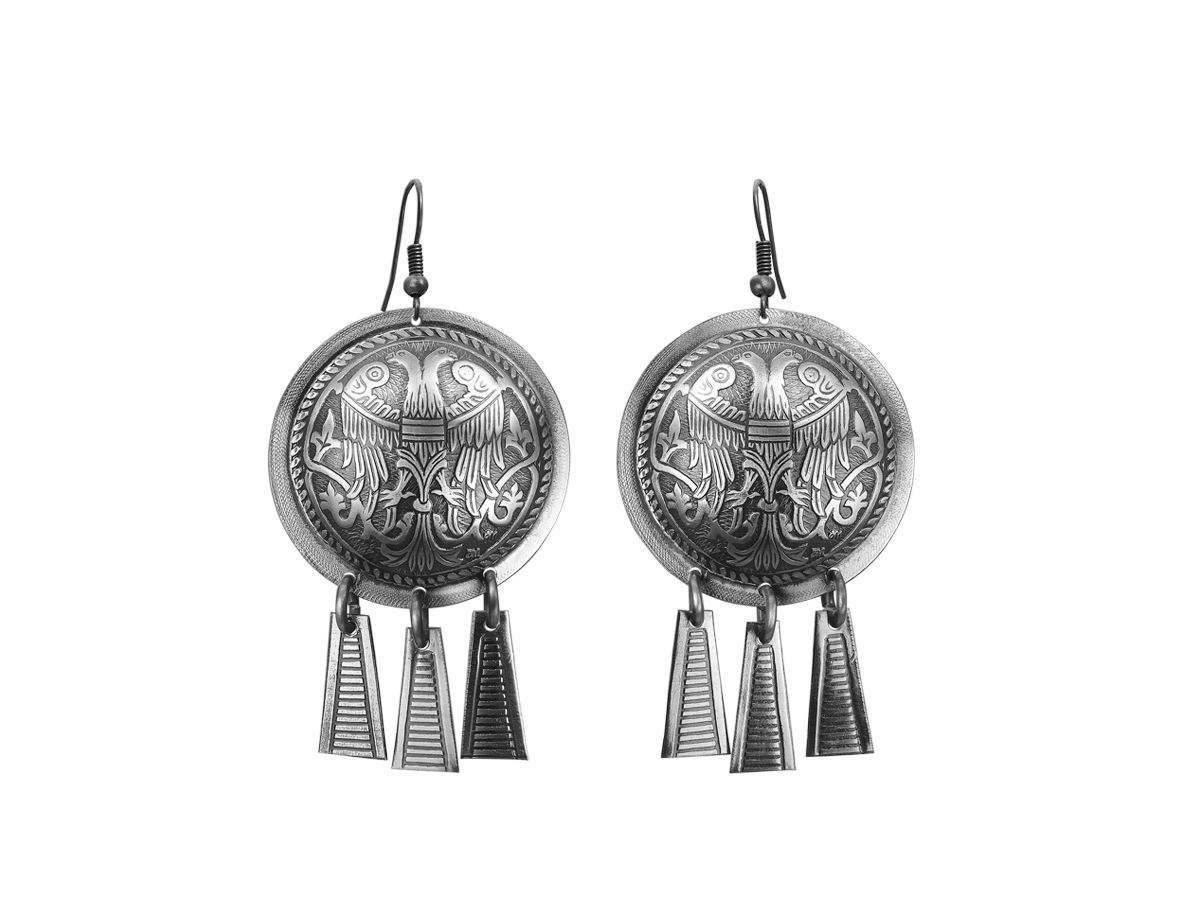 Noisy earrings "Two-headed birds"
