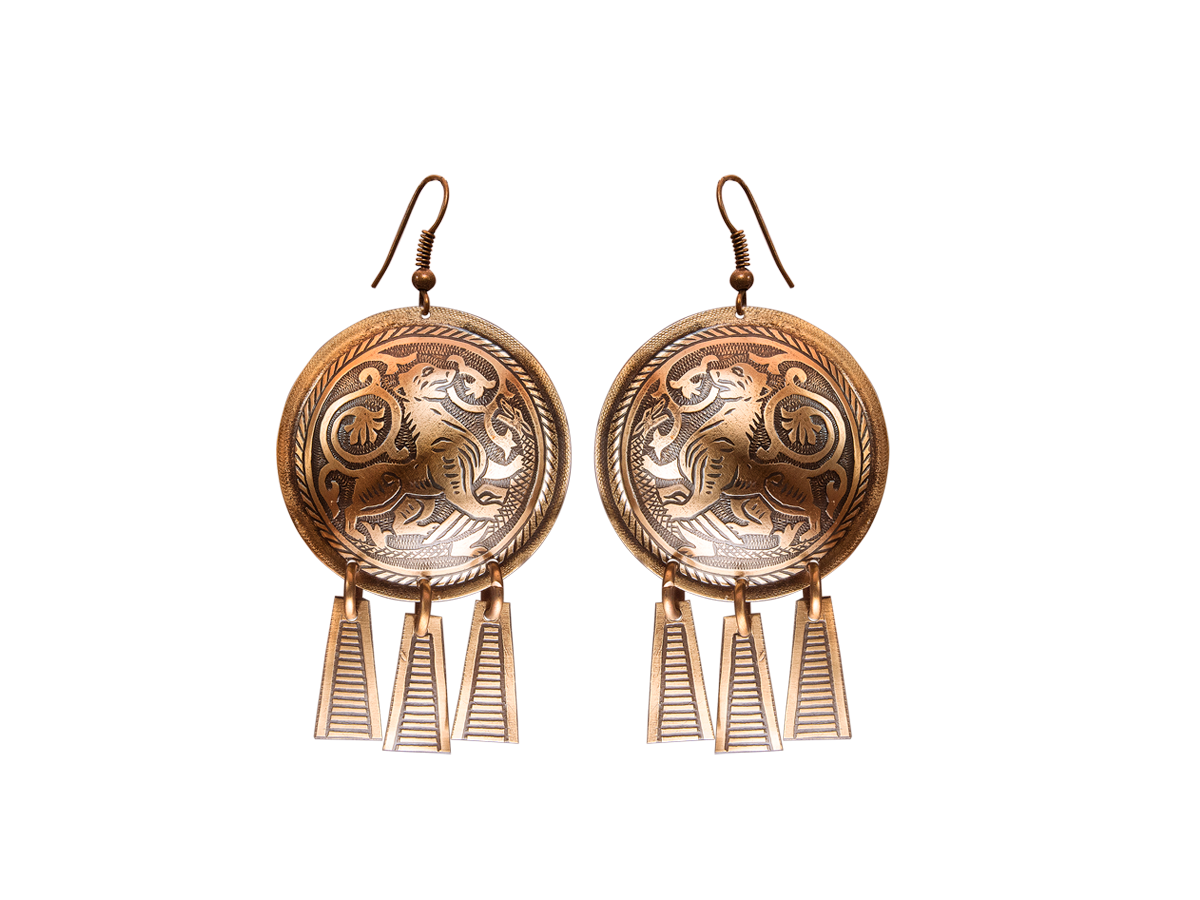 Noisy earrings "Suzdal lion"