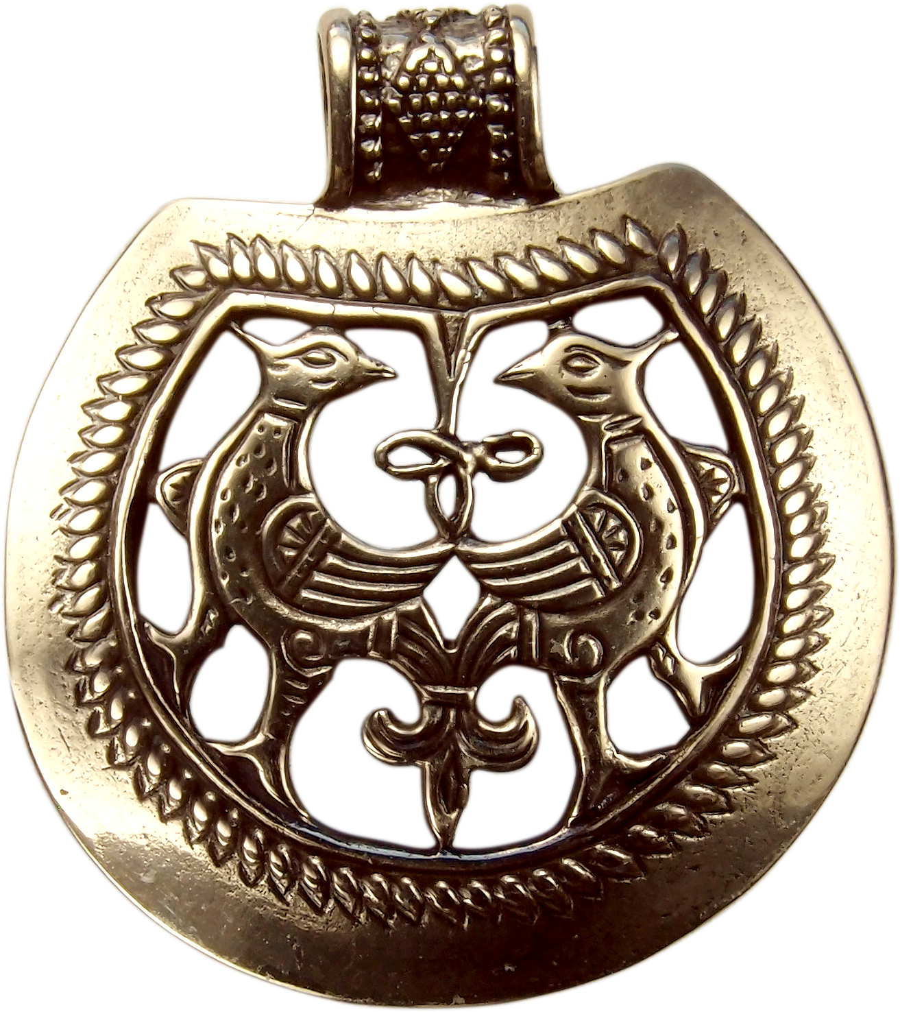 Slotted pendant "A pair of peaceful birds"