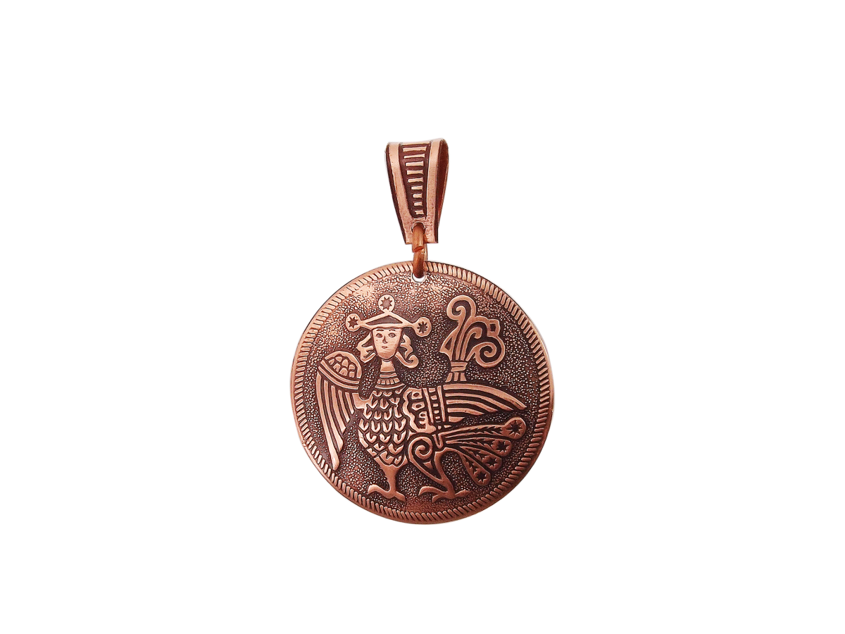 Embossed pendant "Alkonost"